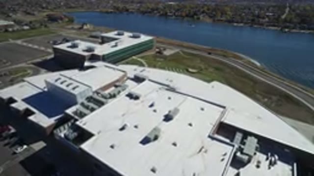 HIDDEN LAKE COLORADO-2016: Aerial Footage Of Large Industrial Buildings Or