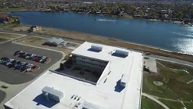 HIDDEN LAKE COLORADO-2016: Aerial Drone View Of A Quiet Community Surrounding A