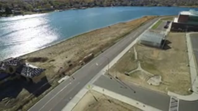 HIDDEN LAKE COLORADO-2016: Aerial Overview Of Coast Side Large Highway With