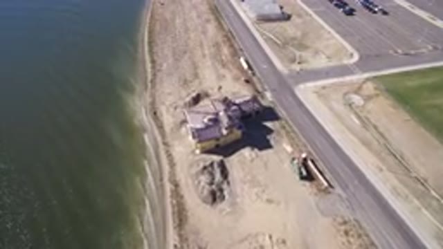 HIDDEN LAKE COLORADO-2016: Single Isolated House Construction At Shore With