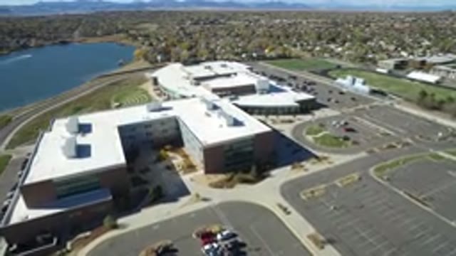 HIDDEN LAKE COLORADO-2016: Duck Soaring Over Industrial Park Before Landing In