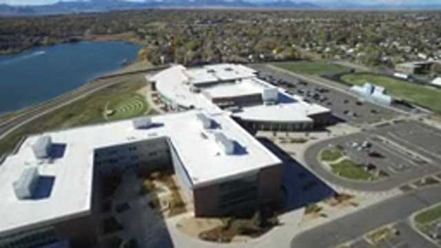 HIDDEN LAKE COLORADO-2016: Aerial View Of A Commercial Parking Lot