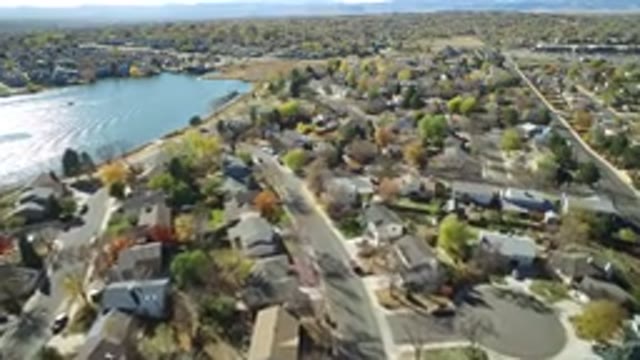 HIDDEN LAKE COLORADO-2016: Beautiful Landscape Of The City With Trees And Houses