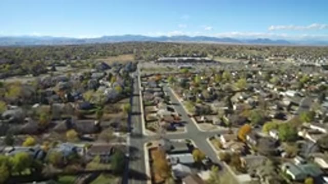 HIDDEN LAKE COLORADO-2016: Aerial Shot Of A Suburban Setting With Trees And
