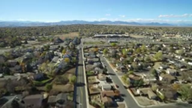 HIDDEN LAKE COLORADO-2016: Drone Image Of A City With Many Houses But With A Lot