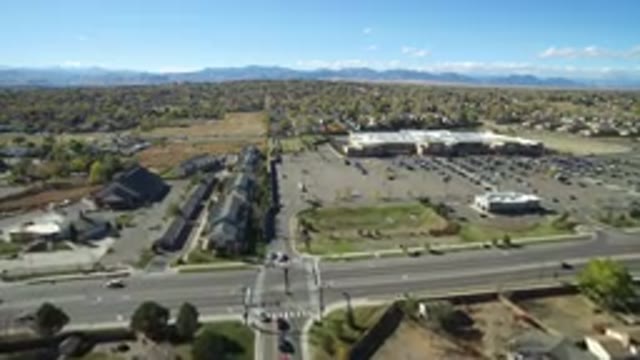 HIDDEN LAKE COLORADO-2016: A Top View Of A Four Way Intersection Road Houses And