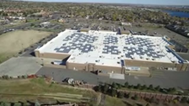 HIDDEN LAKE COLORADO-2016: Aerial View Of A Large Square-Shaped Building With A