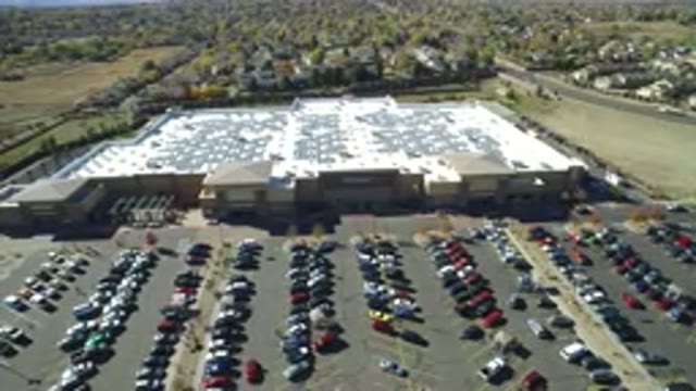 HIDDEN LAKE COLORADO-2016: Moving Shots Of A Big Factory With Solar Panels On Roof
