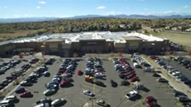 HIDDEN LAKE COLORADO-2016: Aerial View Of A Parking Lot And Cars