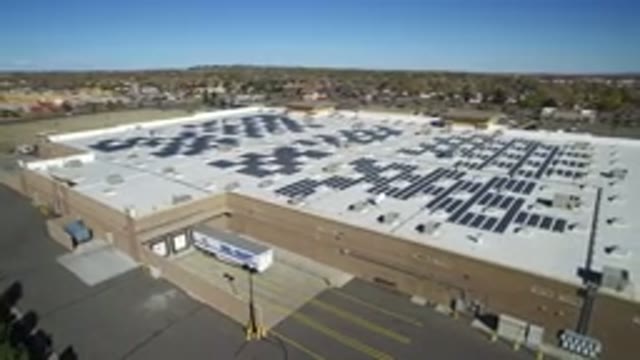 HIDDEN LAKE COLORADO-2016: View Looking At An Industrial Building Covered With Solar Panels
