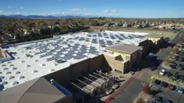 HIDDEN LAKE COLORADO-2016: An Aerial View Of A City Mall Parking Lot And The