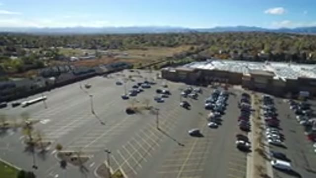 HIDDEN LAKE COLORADO-2016: Fantastic Aerial View Of A Commercial Parking Lot