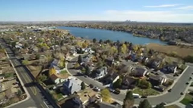 HIDDEN LAKE COLORADO-2016: Densely Populated Suburban Area By A Lake On A Sunny Day
