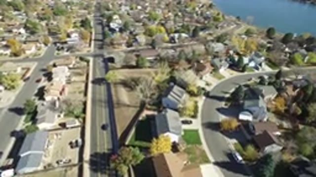 HIDDEN LAKE COLORADO-2016: Aerial Footage Of A Small Town Near A Large Body Of Water