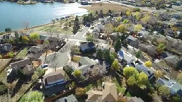 HIDDEN LAKE COLORADO-2016: Panoramic View Of A Residential Complex Near The Lake