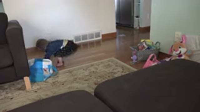 WESTMINSTER COLORADO-2016: Young Little Girls Plays in Traditional Family Room
