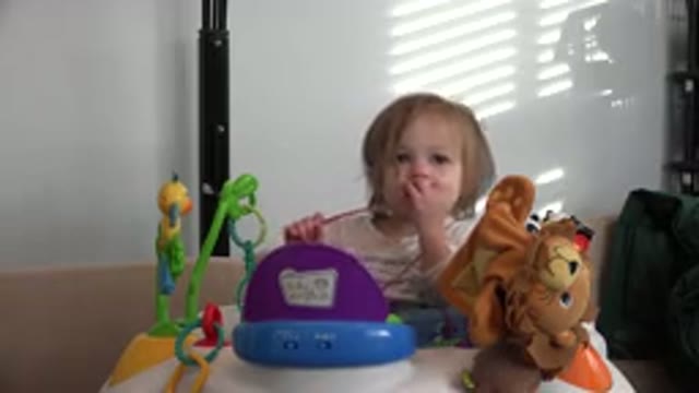 WESTMINSTER COLORADO-2016: Baby With Glasses Plays With Fingers While In A Walker