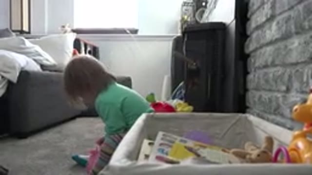 WESTMINSTER COLORADO-2016: Baby Girl Playing With Toys In Colorful Clothing In A
