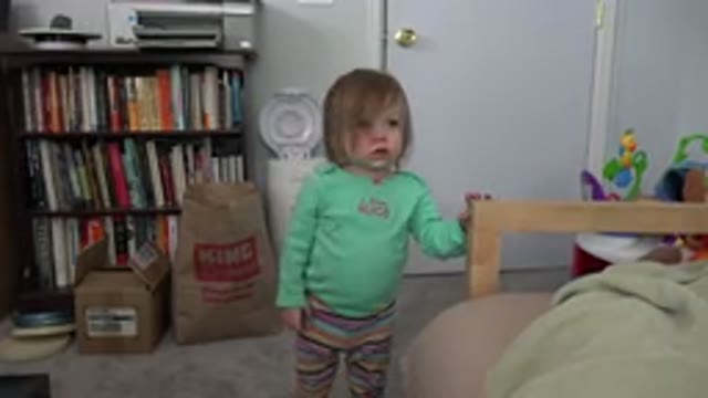 WESTMINSTER COLORADO-2016: Baby Girl Hesitant To Move Forward Finally Lets Go Of Bedpost