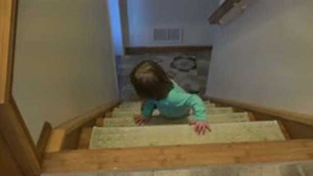 WESTMINSTER COLORADO-2016: Person Starts High Then Starts To Climb Down The Stairs