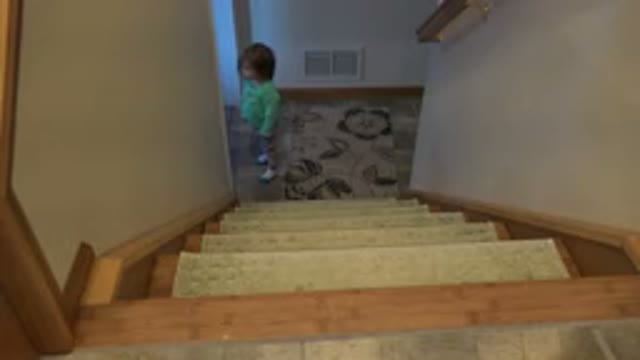 WESTMINSTER COLORADO-2016: Little Girl Feels Hesitant To Climb Up The Stairs
