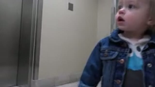 DENVER COLORADO-2016: Little Girl Walking In A Corridor Leaving The Elevator