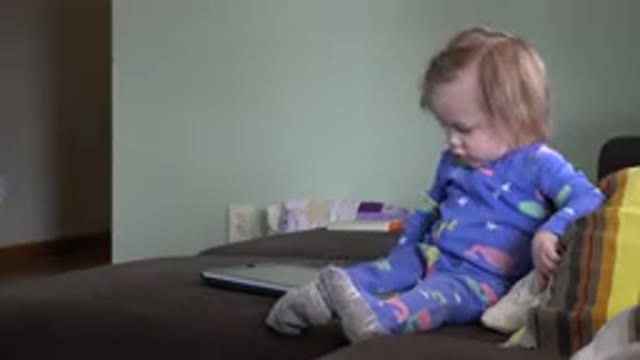 WESTMINSTER COLORADO-2016: Short Video Of Cute Young Toddler Sitting In Their Pajamas