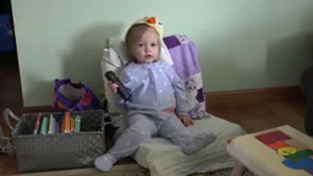 WESTMINSTER COLORADO-2016: Baby Sitting In A Chair Playing With Control While