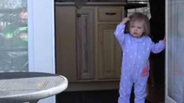 WESTMINSTER COLORADO-2016: Little Cute Girl Picks Up Her Hair Pin From The Floor