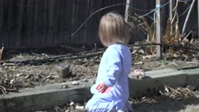 WESTMINSTER COLORADO-2016: Little Blonde Girl Playing Alone Outside Of The House