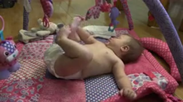 WESTMINSTER COLORADO-2015: A Baby On Its Back Moving Its Feet While It Looks To