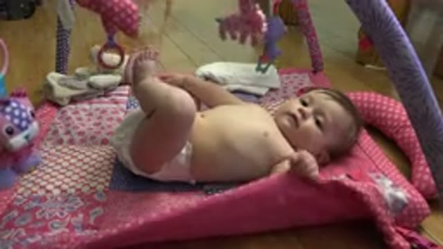 WESTMINSTER COLORADO-2015: Cute Baby Playing in Colorful Gym with Toys