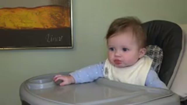 WESTMINSTER COLORADO-2015: Baby Sitting In A Highchair And Being Given Baby Food
