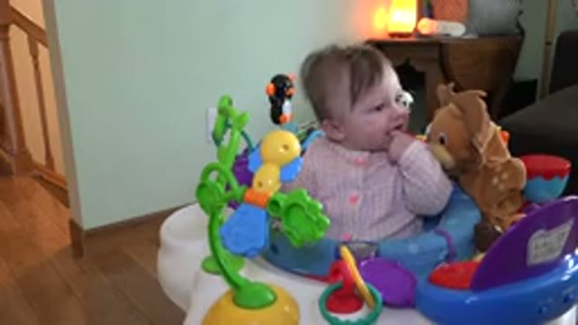 WESTMINSTER COLORADO-2015: Small Baby in Chair Playing with Toys and Sucking Fingers