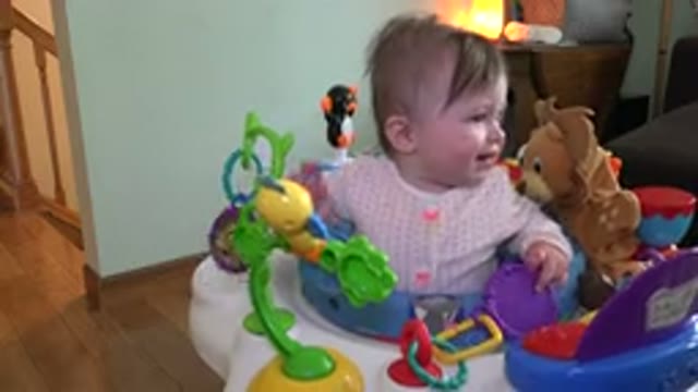 WESTMINSTER COLORADO-2015: Baby Girl Playing in a Contained Living Room Area