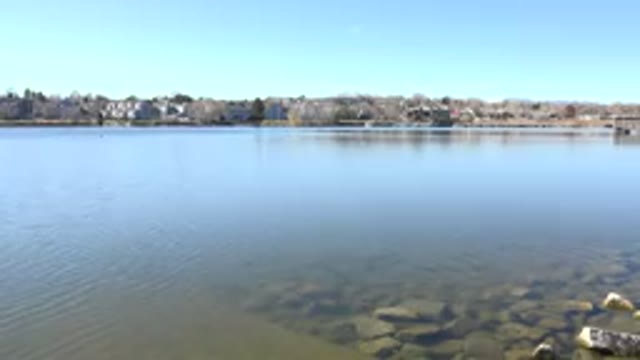 HIDDEN LAKE COLORADO-2017: The View Of A Huge Lake And In The Background Houses