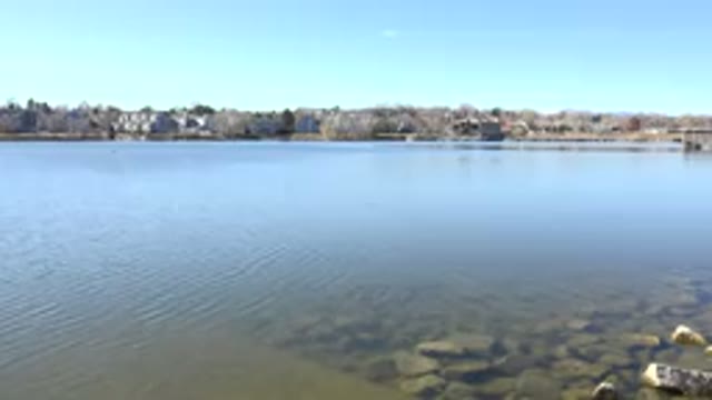 HIDDEN LAKE COLORADO-2017: A Clean Calm Lake With Pebbles Surrounded By Houses