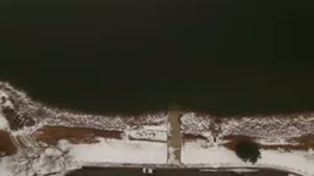 JEFFERSON COUNTY COLORADO-2015: An Aerial View Of A Piece Of Land That Was Surrounded By Water And Snow