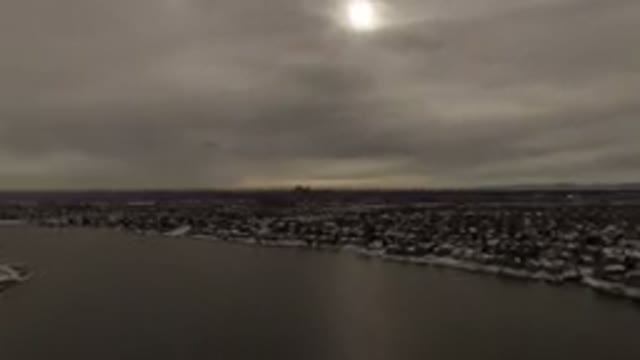 JEFFERSON COUNTY COLORADO-2015: Panoramic View Of A Completely Snowy Town With A River