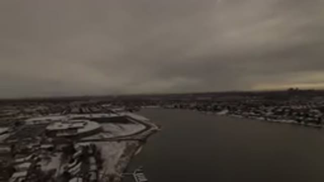 JEFFERSON COUNTY COLORADO-2015: Aerial Footage Of A Snow-Covered Town Off In The Distance