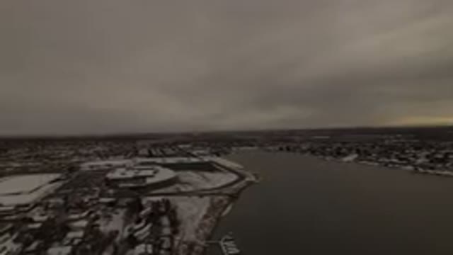 JEFFERSON COUNTY COLORADO-2015: Panoramic Evening View Of The River And The Snowy Banks