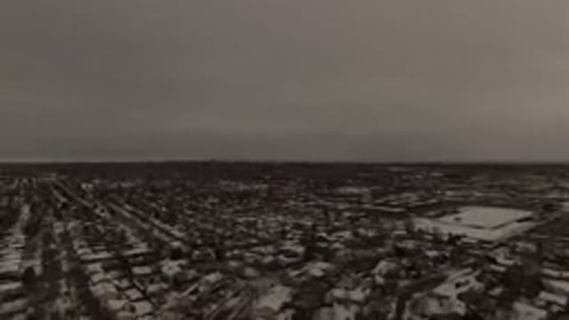 JEFFERSON COUNTY COLORADO-2015: Aerial View of Snow-Covered Village with Cold Houses