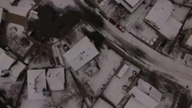 JEFFERSON COUNTY COLORADO-2015: Top View Of A Neighborhood With Snow On The