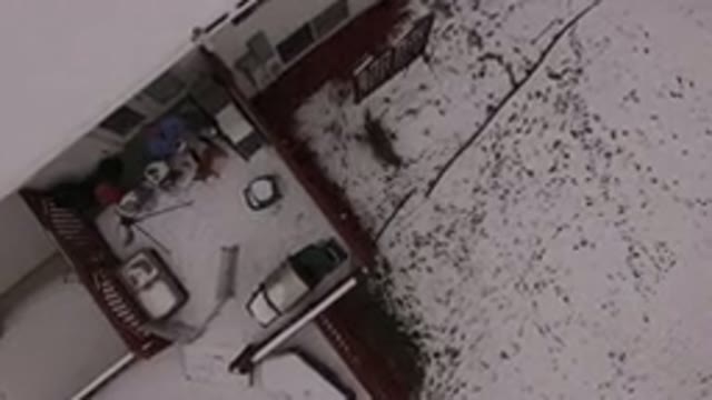 JEFFERSON COUNTY COLORADO-2015: Aerial View Of A House Showing The Yard With A Person Walking A Dog