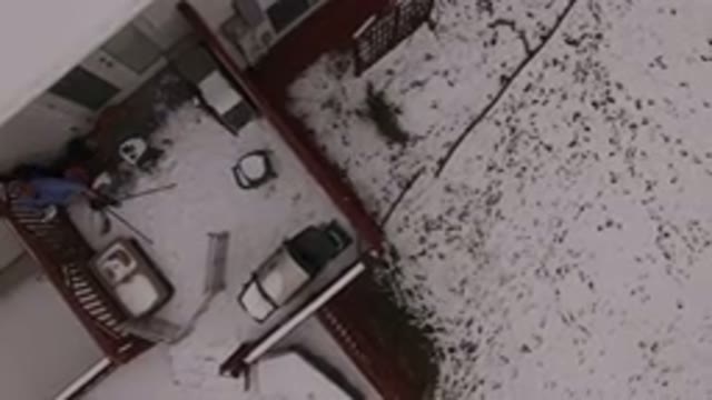 JEFFERSON COUNTY COLORADO-2015: Man And Dog Filming In Snowy Red House