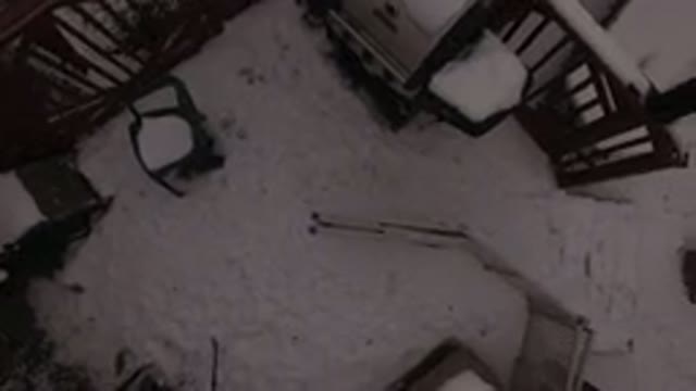 JEFFERSON COUNTY COLORADO-2015: Close Up Aerial Footage Of A Snow Covered Backyard