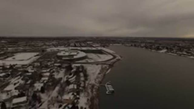 JEFFERSON COUNTY COLORADO-2015: Aerial View Of City Covered In Many Areas By Snow