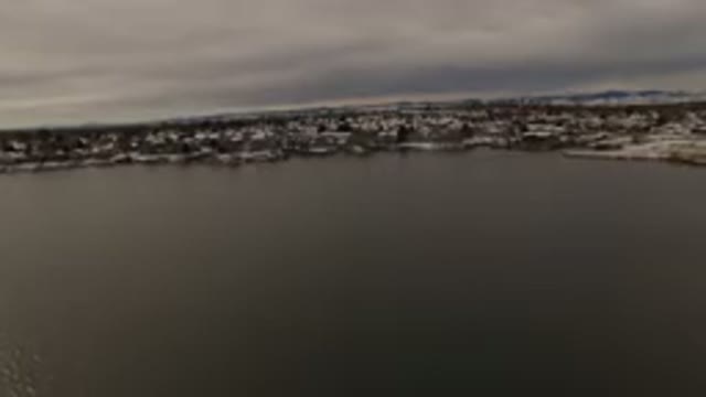 JEFFERSON COUNTY COLORADO-2015: Drone Footage Of A Calm Body Of Water Surrounded