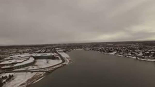 JEFFERSON COUNTY COLORADO-2015: An Aerial View Of A Snow-Covered City Landscape And River