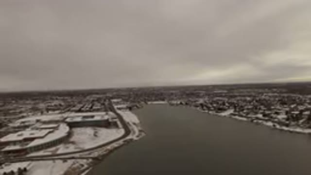 JEFFERSON COUNTY COLORADO-2015: Top View Of Many Buildings Around A Huge River